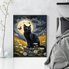 Black Cat Moon-11CT Stamped Cross Stitch 40*50cm