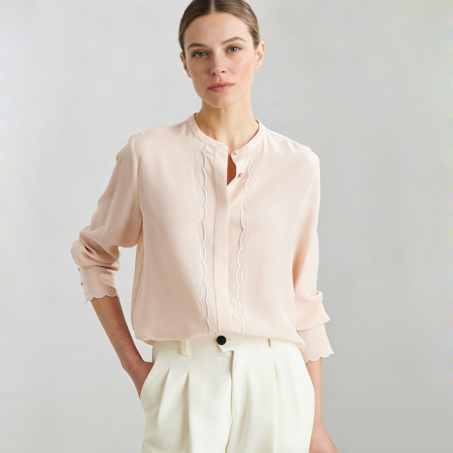 100% Mulberry Silk Blouse Long Sleeves REAL SILK LIFE