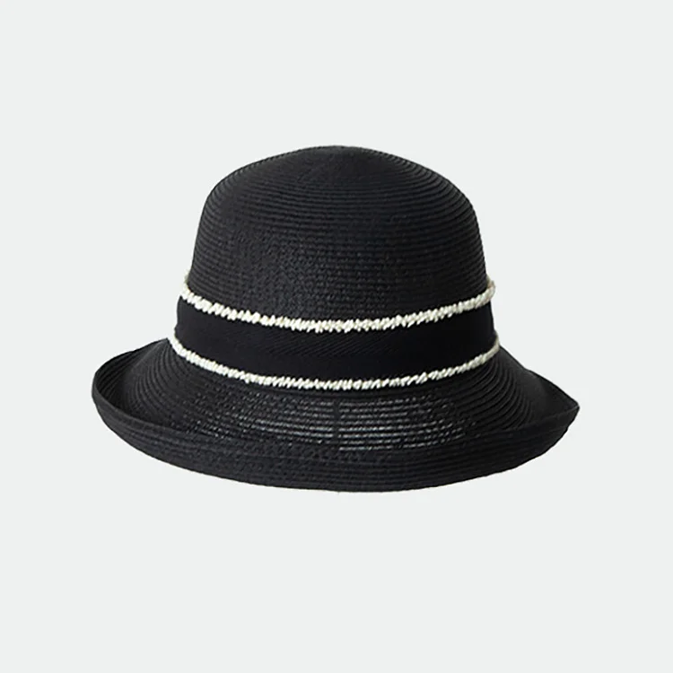 Pearl Decoration Sun Protection Straw Hat