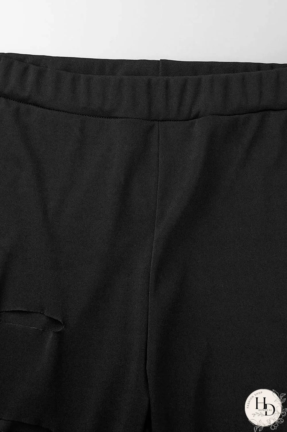 Black Casual Solid Hollowed Out Patchwork Turtleneck Plus Size