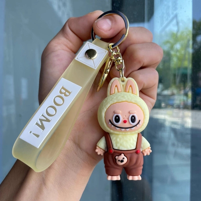 2 Pieces Cute Cartoon Character Pvc Unisex Keychain