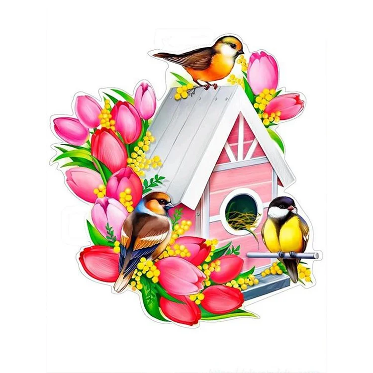 Bird House 30*40CM(Canvas) Full Round Drill Diamond Painting gbfke