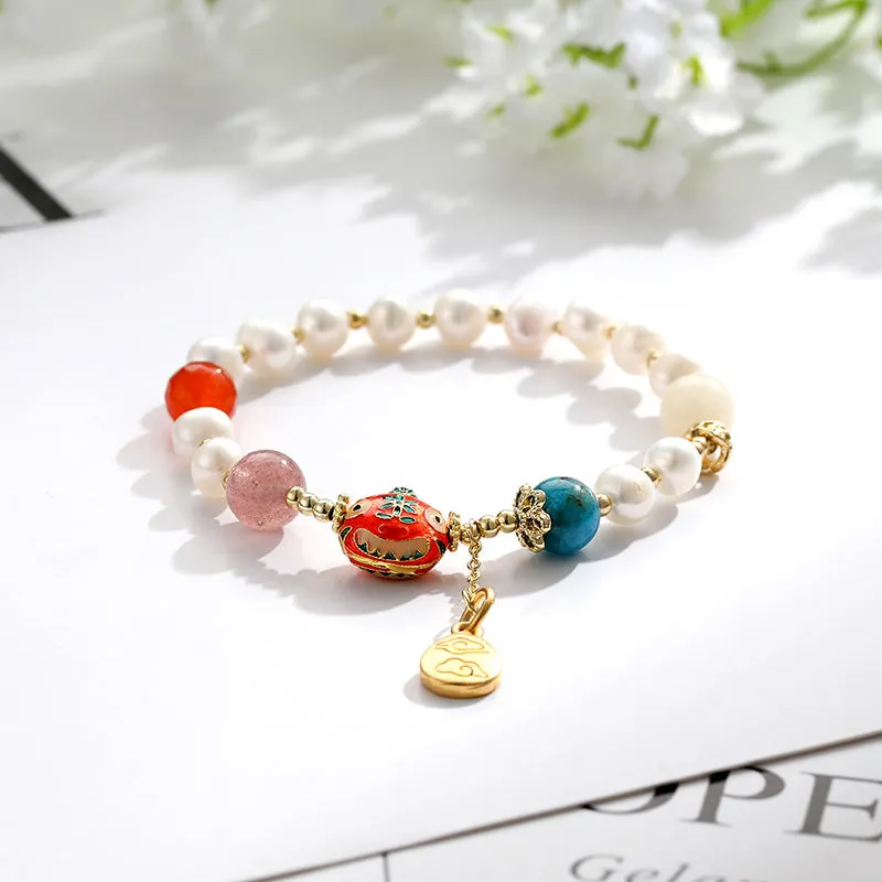 Natural Freshwater Pearl Crystal Bracelet