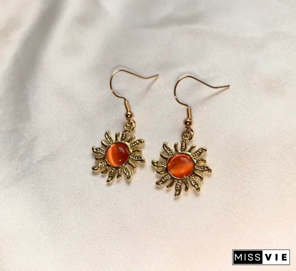 PLATED SUN EARRINGS