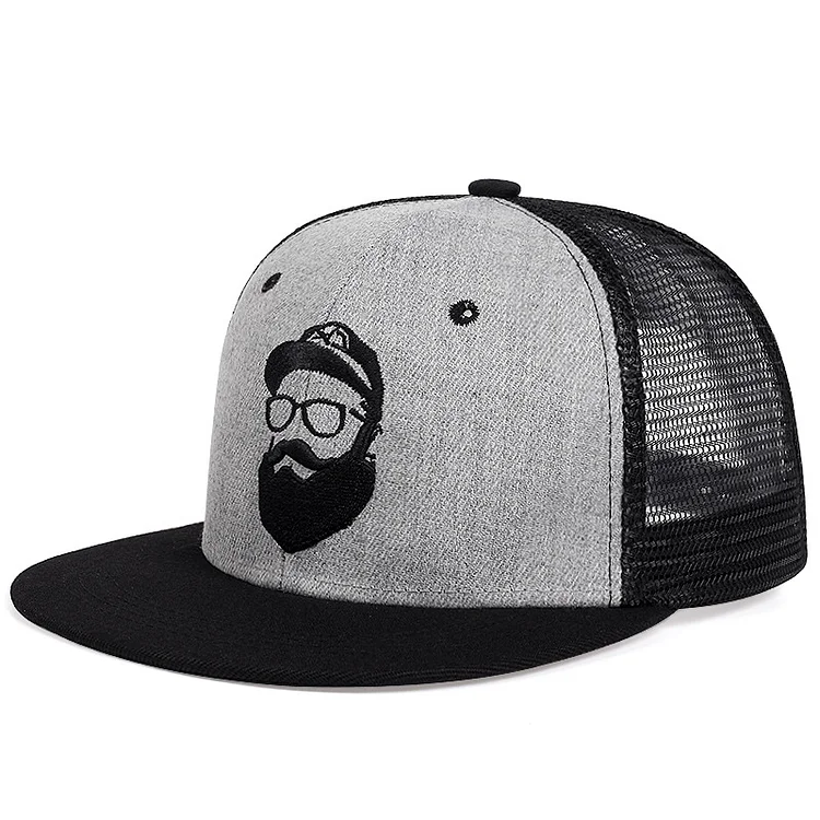 Beard Old Man Embroidery Baseball Cap Mesh Caps Casual Snapback Hat Adjustable Hip Hop Hats at Hiphopee