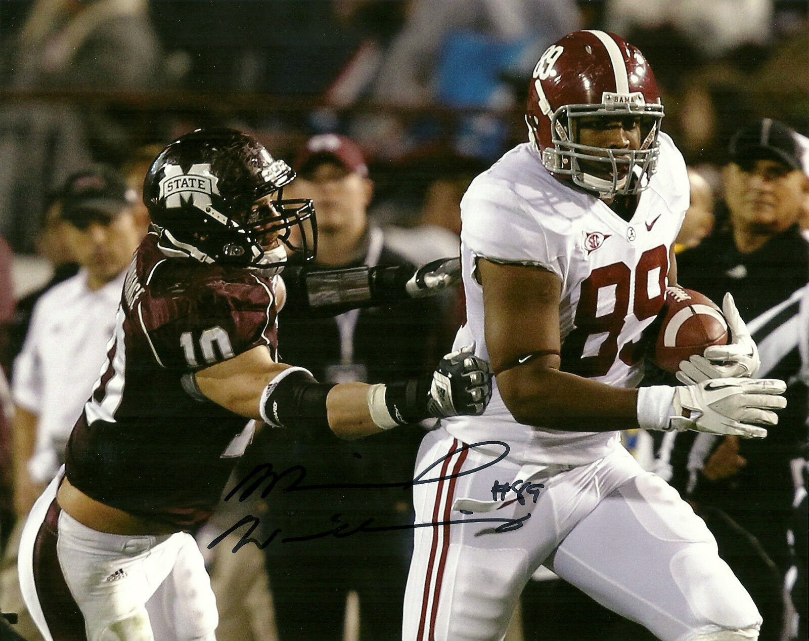 DETROIT LIONS MICHAEL WILLIAMS HAND SIGNED ALABAMA CRIMSON TIDE 8X10 Photo Poster painting W/COA