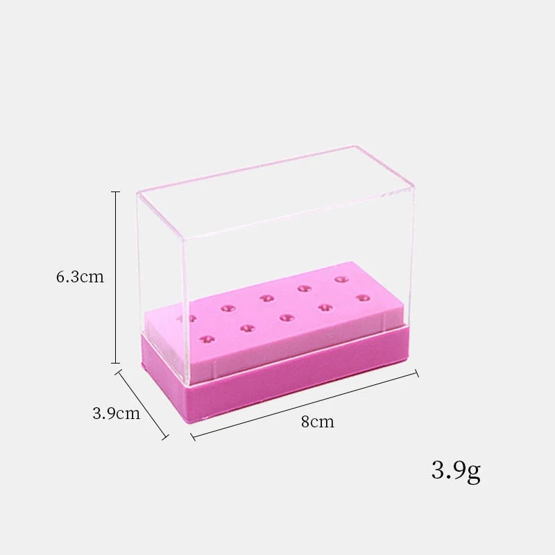 Nail Drill Grinding Bit Holder Box Display Storage Container Nail Polishing Head Stand Metal Organizer Case Nail Drill Bits Tool-Nail Inspo