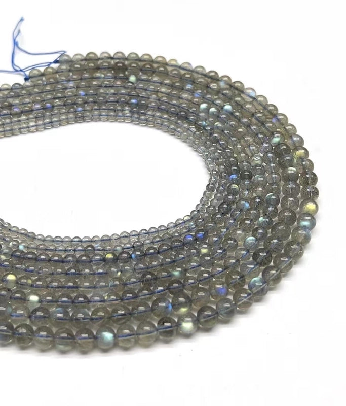 1 Piece Diameter 4mm Diameter 5mm Diameter 6 Mm 1-1.5mm Beaded Natural Stone Labradorite Round Beads