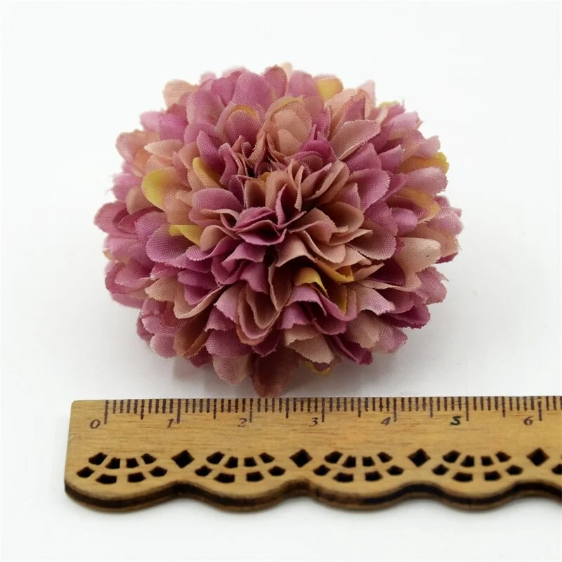 10pcs/lot 5cm Carnation Artificial  Silk Pompom Flower Heads Hydrangea Home Wedding Decoration DIY Scrapbooking Fake Flowers