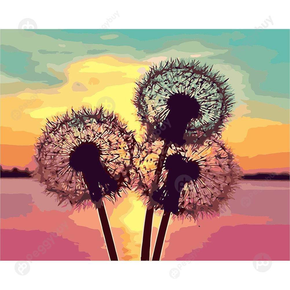 

40*50CM Paint By Numbers-Three Dandelions Plant, 501 Original