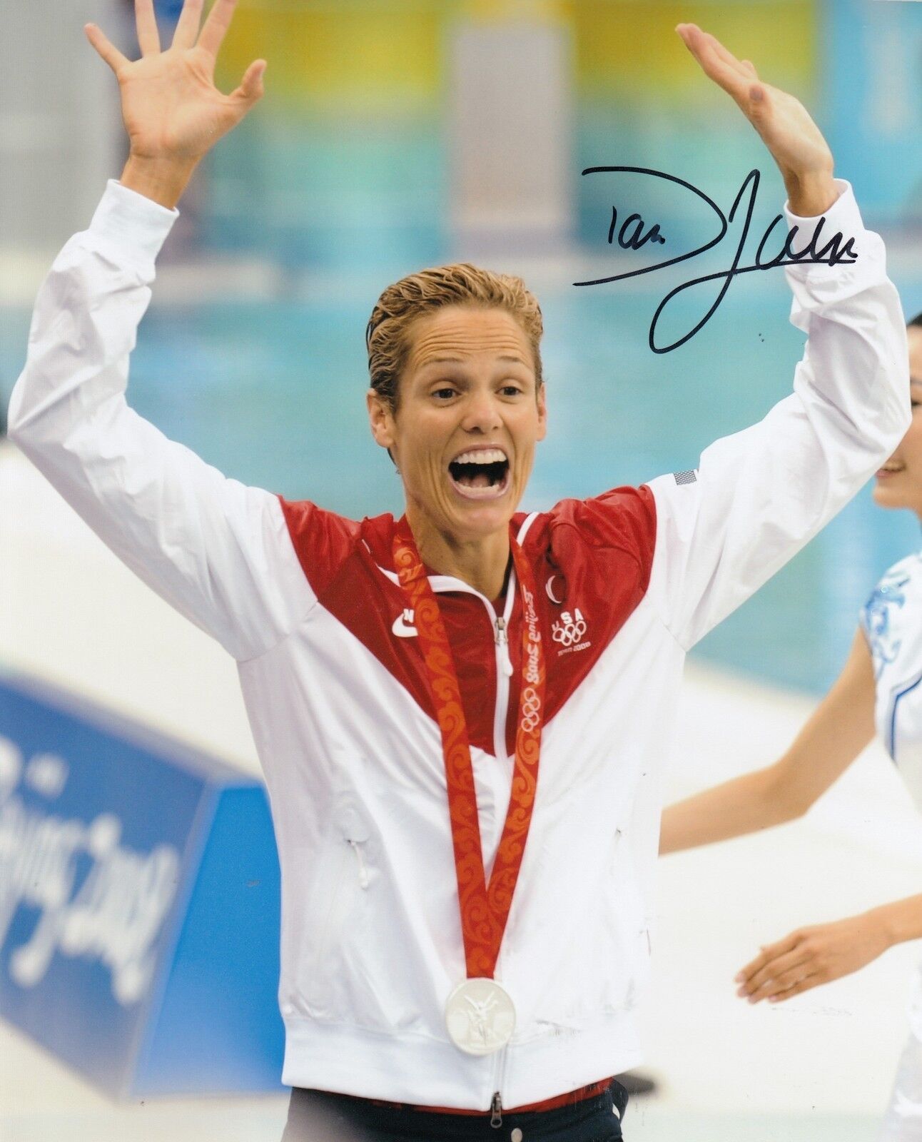 DARA TORRES signed (USA SWIMMING) 8X10 *OLYMPICS* GOLD MEDAL Photo Poster painting W/COA #2