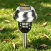 2PCS Solar Powered Lighting Mosquito Repellent Lamp with Ground Stake Waterproof Mosquito Killer for Backyard Patio Garden Lawn Pathway Camping