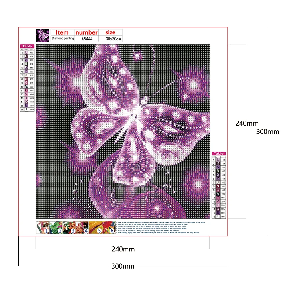 Diamond Painting - Full Round Drill - Butterfly(30*30cm)