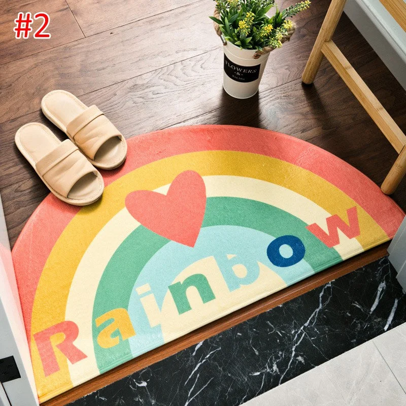 Rainbow Doormat Non-slip Floor Mat Cartoon Cat Kitchen Rug Doormat Absorbent Bathroom Entrance Dog Front Door Mat  Living Room