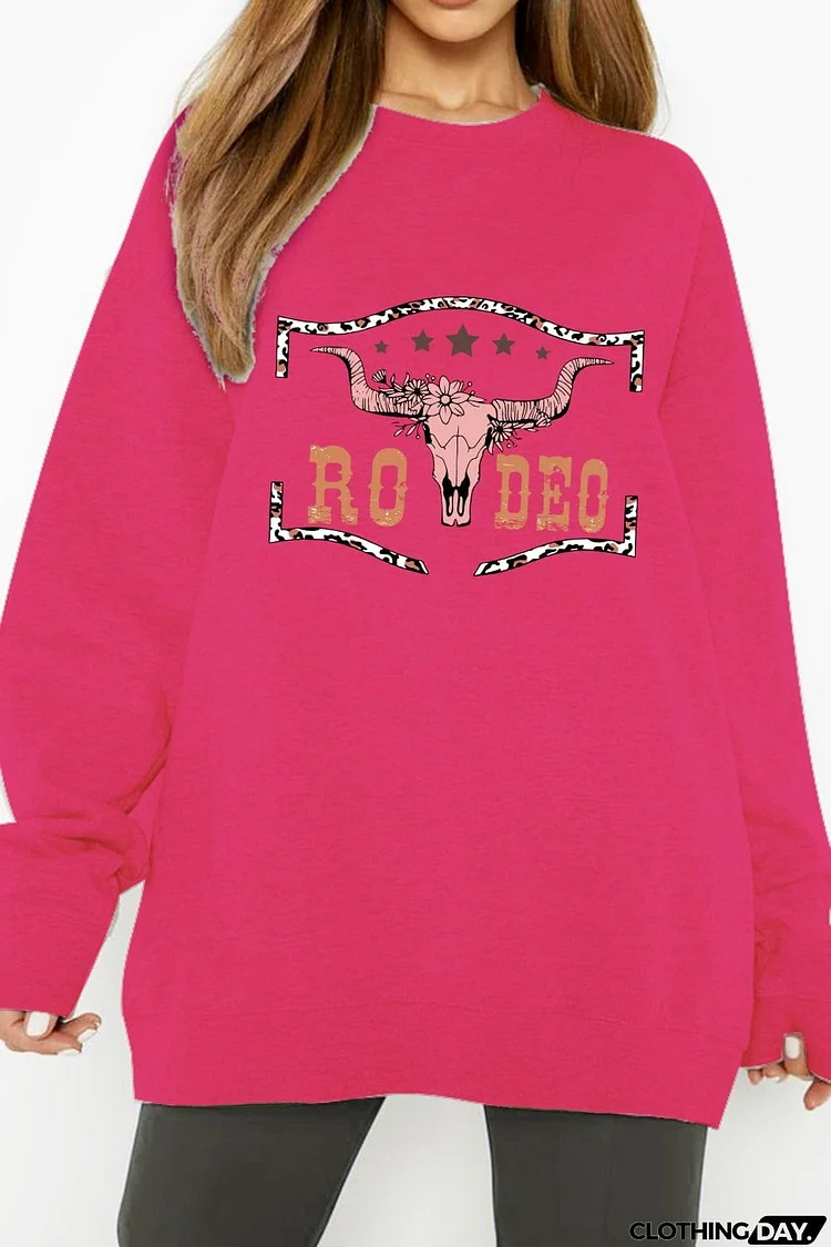 Simply Love Full Size Round Neck Dropped Shoulder RODEO Graphic Sweatshirt