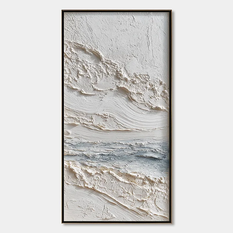TIDELINE: Wabi Sabi Textured Coastal Abstract Painting（Canvas painting）