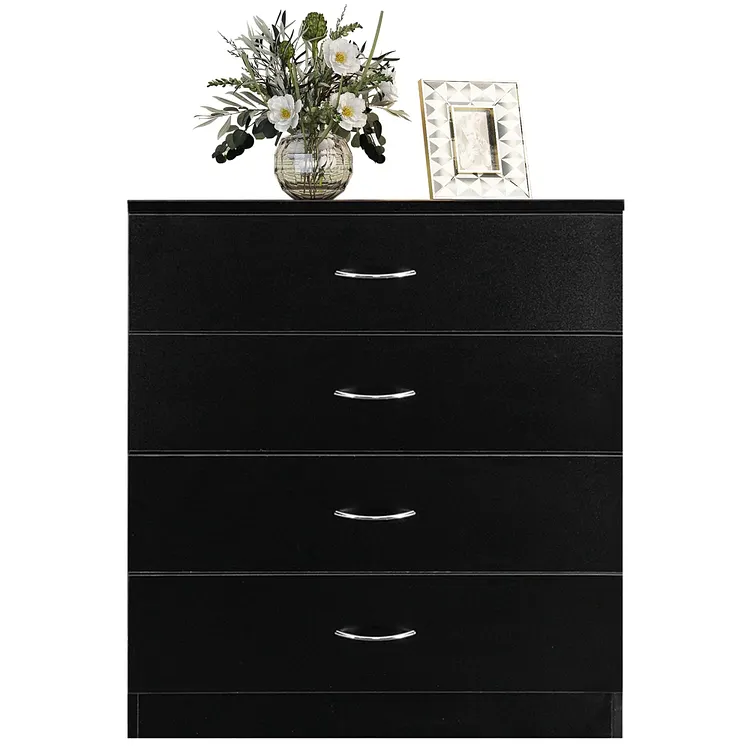 BTMWAY 4 Drawer Dresser, Bedroom Chest of Drawers, Wood Dresser Organizer Cabinet, Modern Dresser Storage Cabinet, Easy Assembly, Black