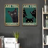2pcs - Black Cat - Vintage Metal Signs(8*12Inch)  - Cat