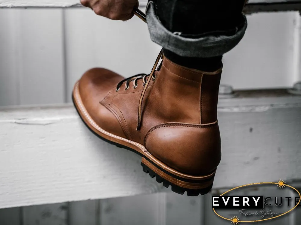 Cow Split Leather Men Boots Comfortable Boots Men Footwear Rubber Ankle Boots Men's Shoes