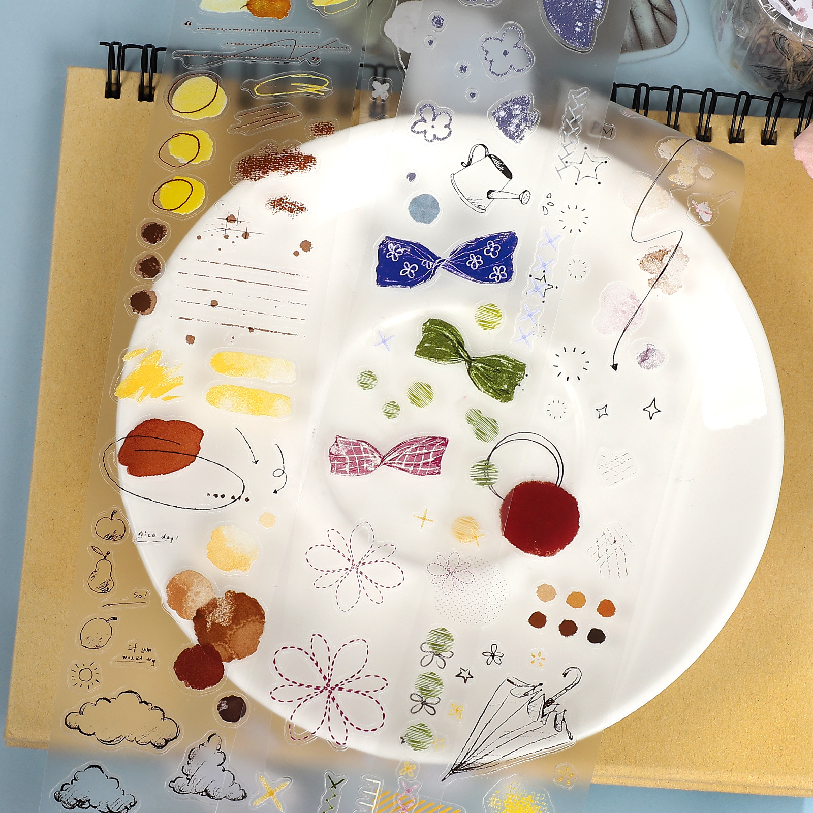 PET 테이프 - 50mm*6m 빈티지 보우 클라우드 스머지