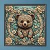 (40*40cm)Flower Bear - Full Round Drill Diamond Painting