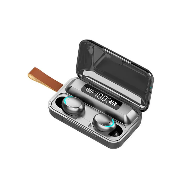 Digital display wireless headset with charging box