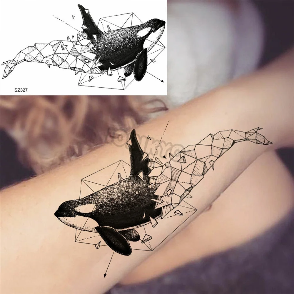 Minimalist Polar Bear Small Temporary Tattoos For Women Men Realistic Dandelion Hummingbird Fake Tattoo Sticker Forearm Tatoos