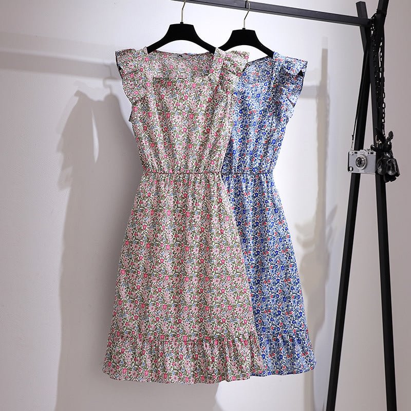 Floral Skirt Retro Midi Dress Summer Plus Size Women's Clothing