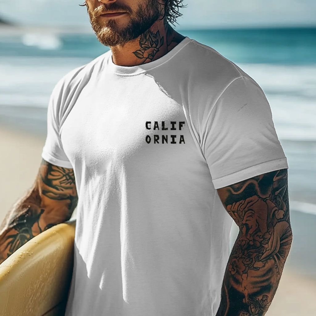  California Surf Bear Graphic T-Shirt for Men