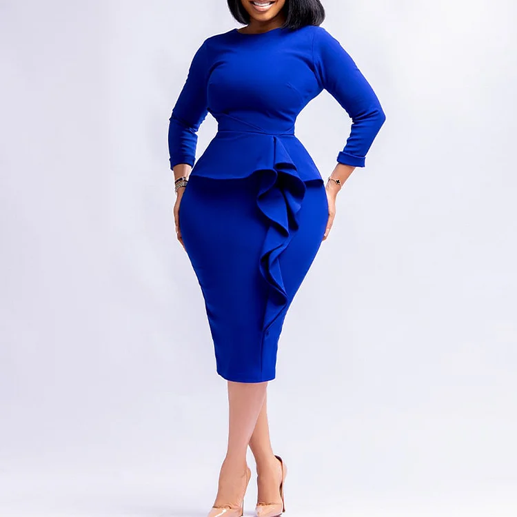 New Fashionable Elegant Plus Size Commuter Pencil Skirt Dress