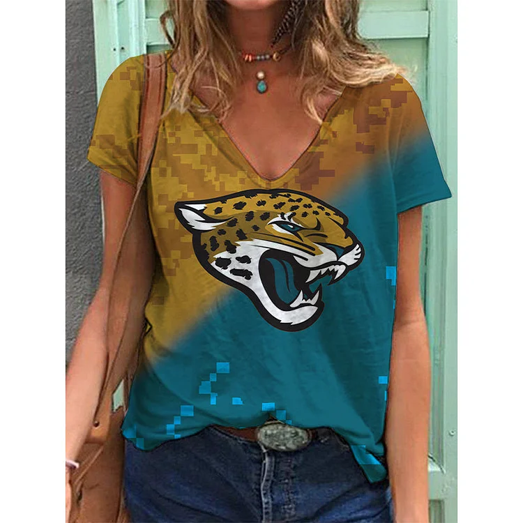 Jacksonville Jaguars Lightweight Short Sleeve V-Neck T-Shirt