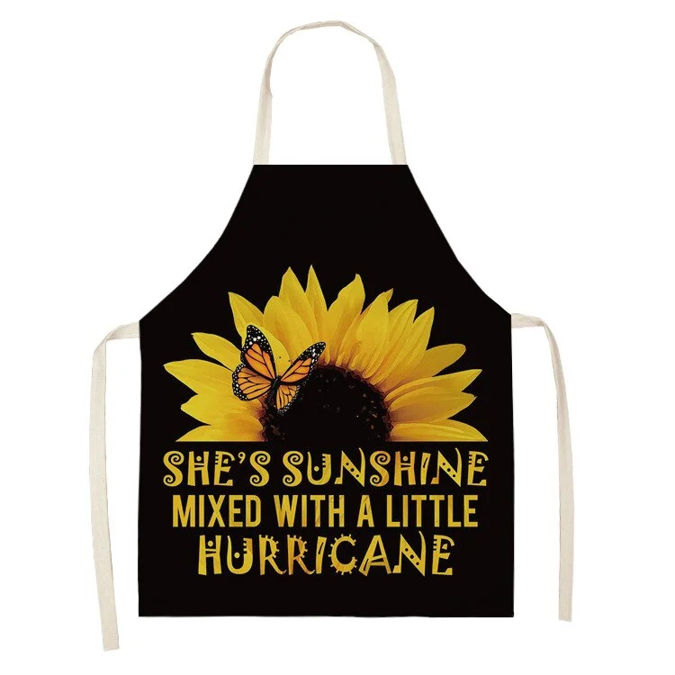 Linen Kitchen Apron - Sunflower letclo 