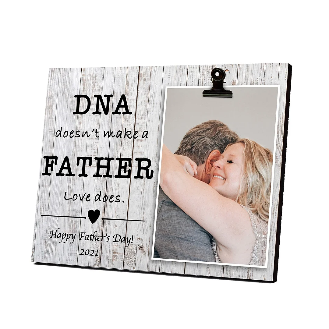 Wood Picture Frame DIY Personalized Photo Frame For Father's Day Gift From Daughter Son Unique Gift Wall Frames With Holder