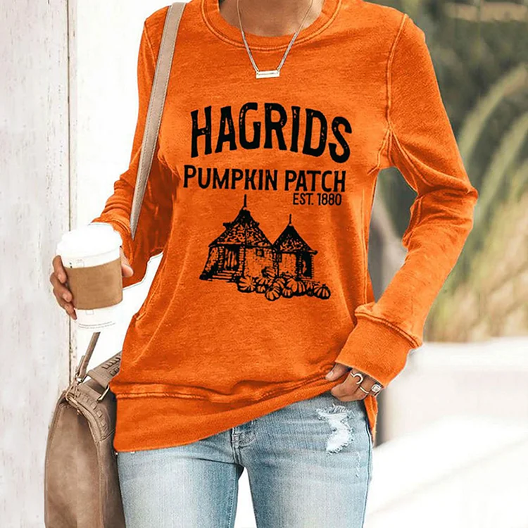 Women's Autumn Pumpkin Print Casual Sweatshirt