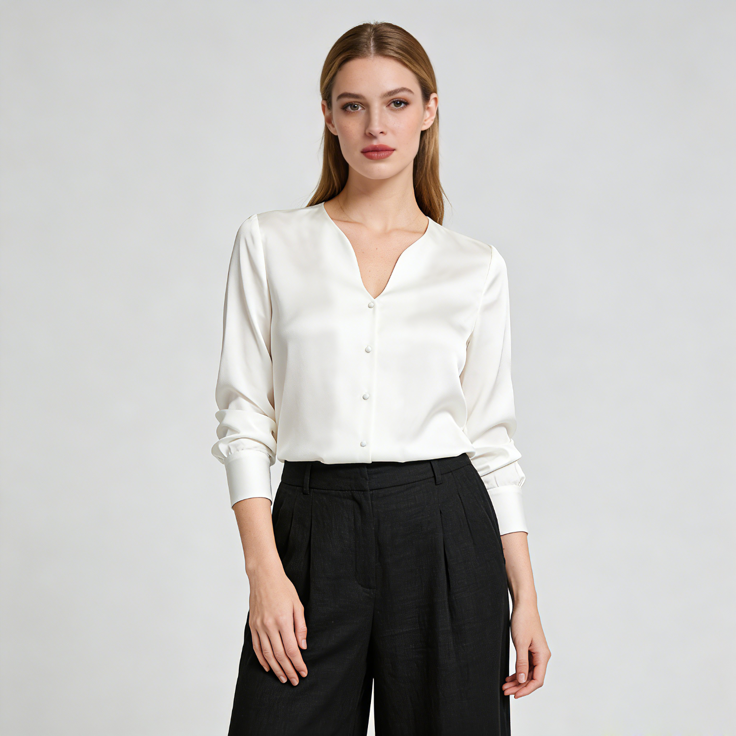 Elegant Silk Shirt with Fashionable Long Sleeves REAL SILK LIFE