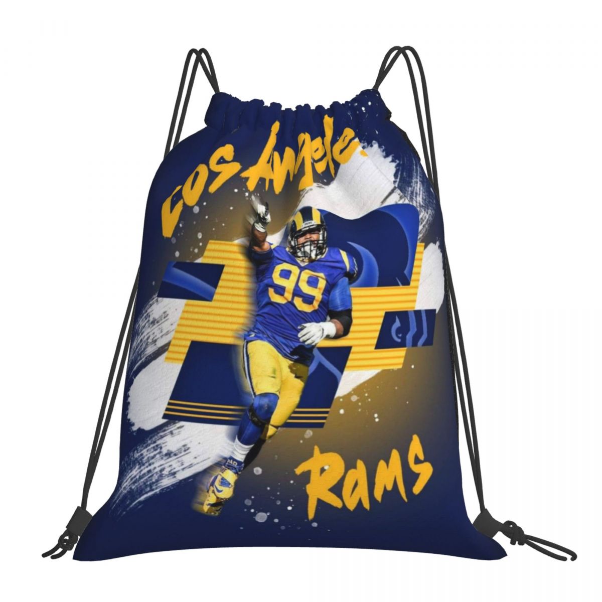 Los Angeles Rams No 99 Foldable Sports Gym Drawstring Bag