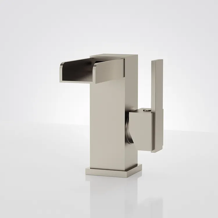 EVERSTEIN Waterfall Single-Hole Bathroom Sink Faucet Brushed Nickel 