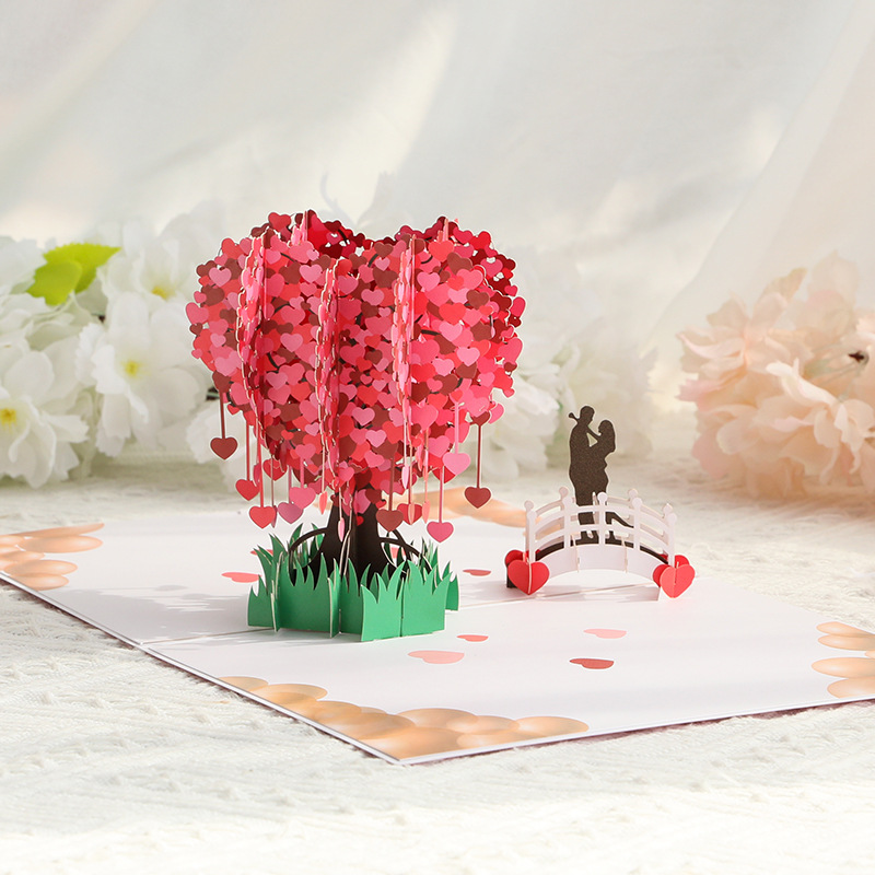 Love Tree 3D Greeting Card Creative Valentine's Day Gift Card For Couples-Jessemade AU
