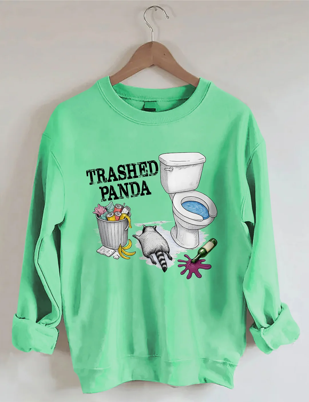 Trashed Panda Funny Drunk Raccoon Sweatshirt
