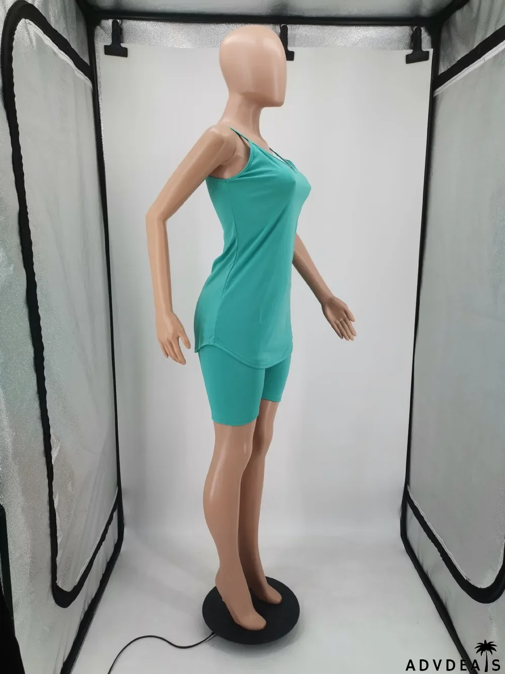 Women Summer Print Tank Top and Shorts Two-Piece Set