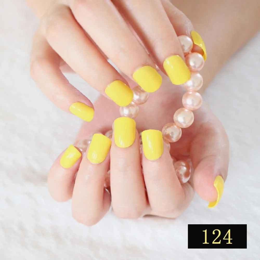 Pure Light Pink Artificial Nails Candy Short Full Cover Tips Easy DIY Acrylic False Nail Manicure Accessories Salon Product F28-Nail Inspo