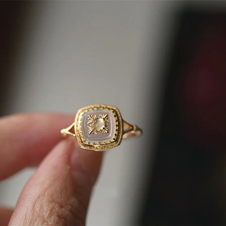 Square Clear Quartz Vintage Ring