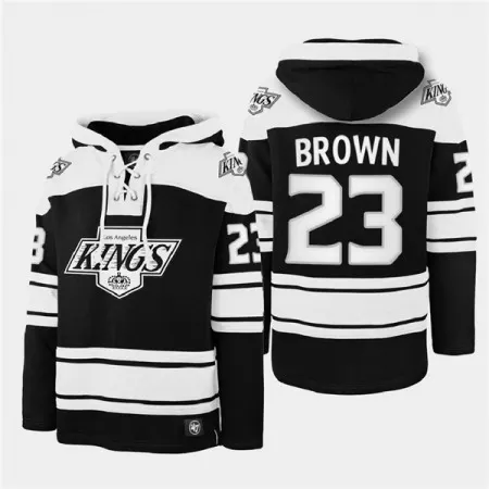 Men's Los Angeles Kings #23 Dustin Brown Black Ageless Must-Have Lace-Up Pullover Hoodie Y6ZP