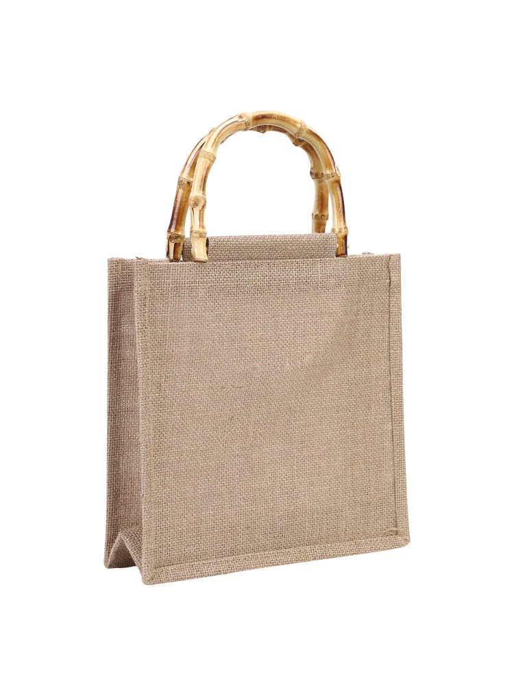 Eco Friendly Totes Linen Reusable Handbag Shopping Grocery Bag (26X27X10cm)