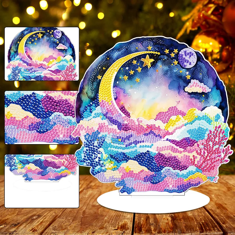 5D DIY Diamond Art Table Decor Round+Special Shape Sewing Machine Table Top Diamond  Painting Decor for Home Office Desktop Decor