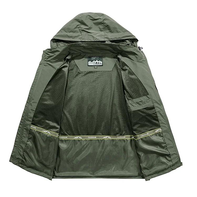 Men's Outdoor Sports Hooded Trench Jacket