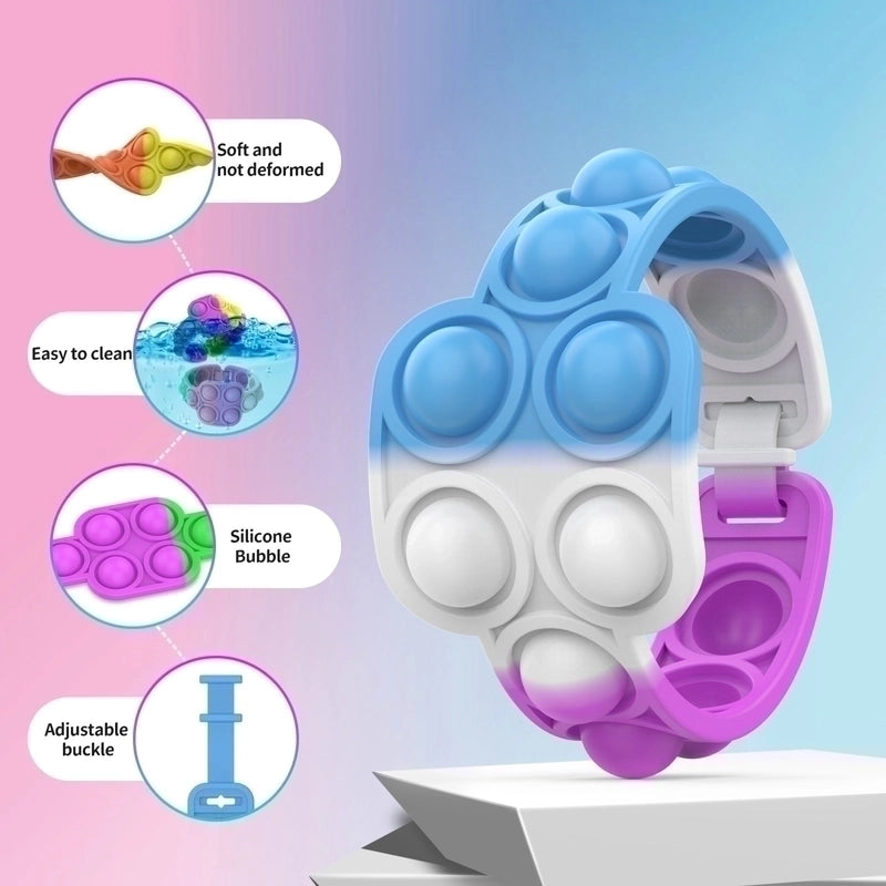 Cute Colorful Silicone Bubble Press Bracelet Decompression Fingertip Fun Toy