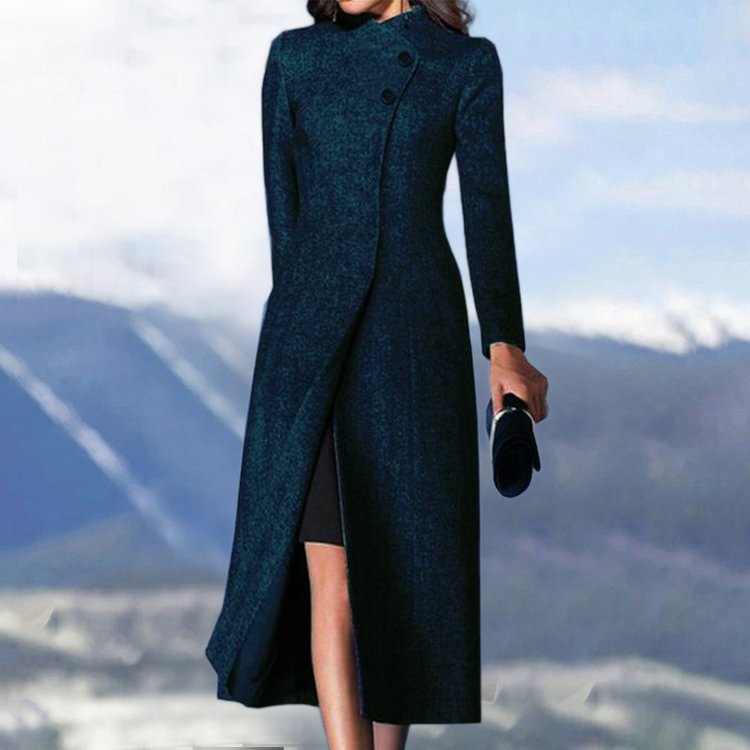 Casual Solid Color Long Sleeve Long Coat