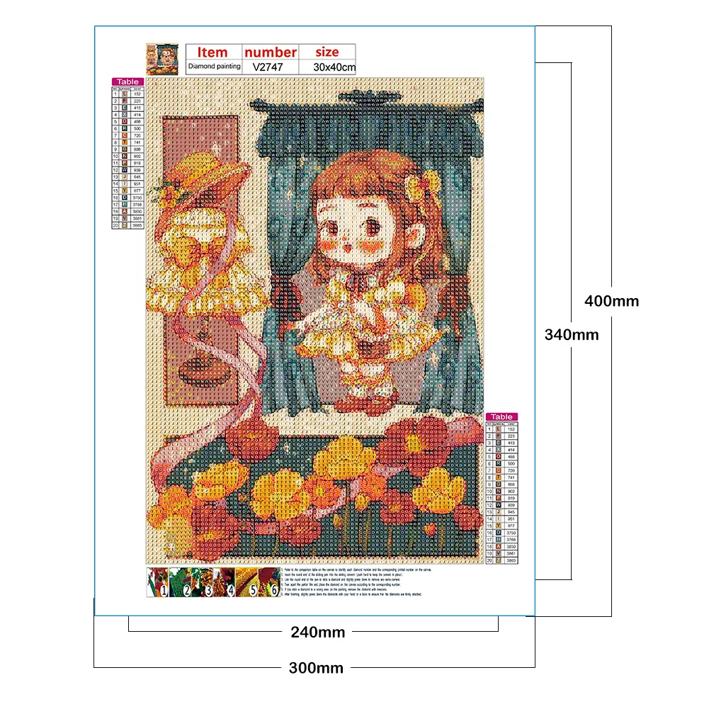 Full Round Diamond Painting 30*40cm - Little Girl