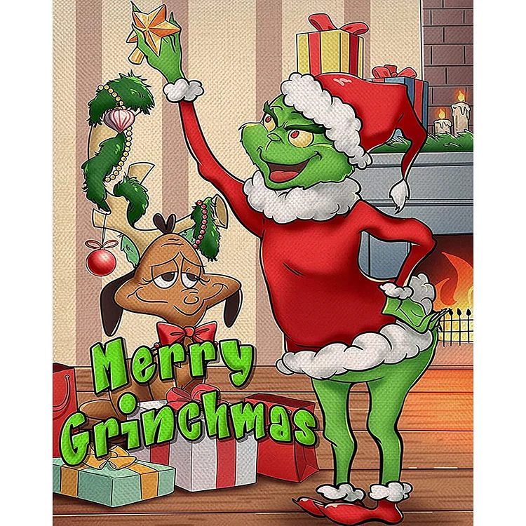 Christmas Grinch Hulk - Printed Cross Stitch 11CT 40*50CM